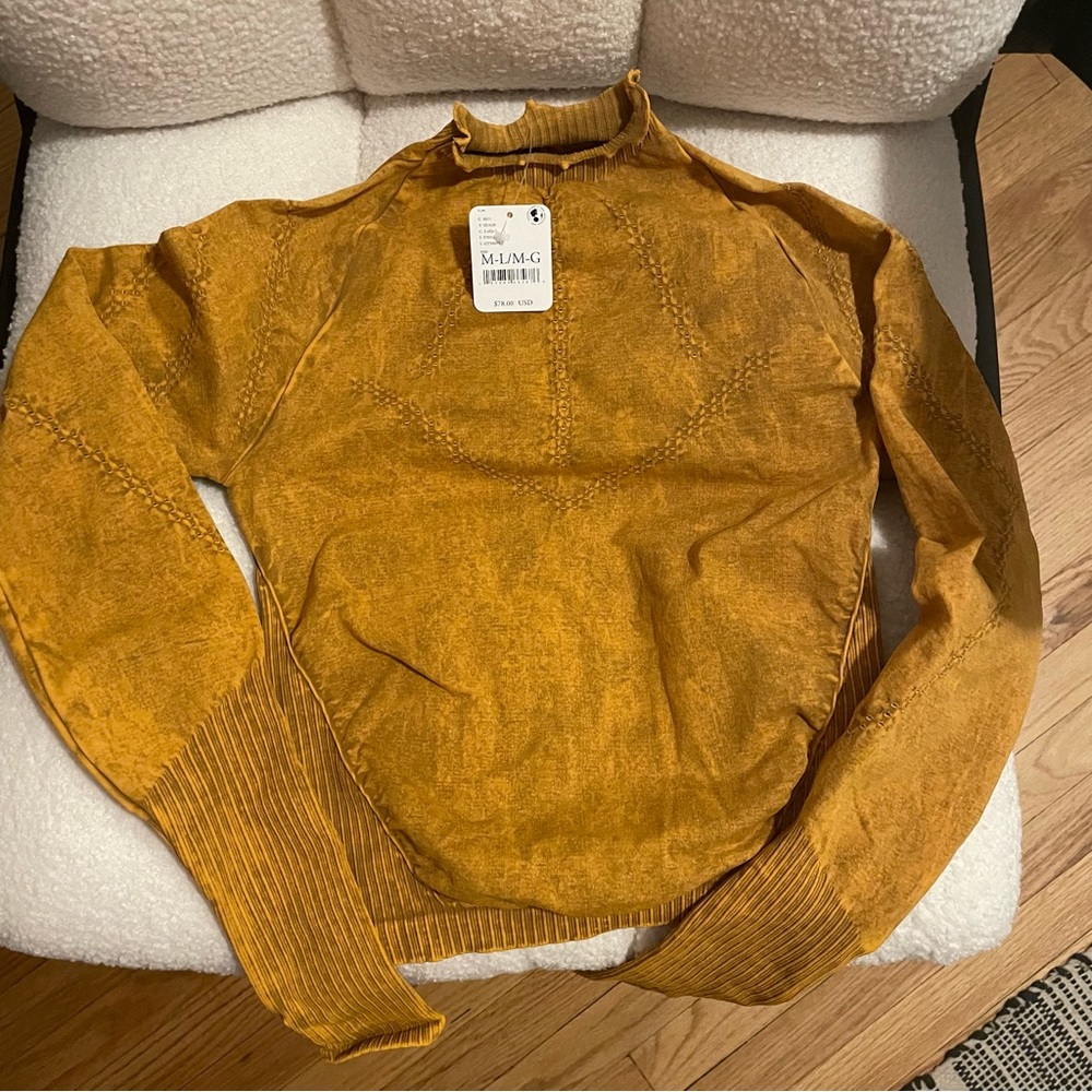 NWT! FP Free People Movement Good Karma Hi Neck Layer Top Sz M/L